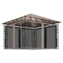Mosquito net gazebo and taupe LED light strip 3x3x2.73m 180 g/m² by vidaXL, Tents and gazebos - Ref: Foro24-3070318, Price: 3...