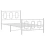 Estructura cama metal cabecero y estribo blanca 100x190 cm de , Camas y somieres - Ref: Foro24-374302, Precio: 85,84 €, Descu...