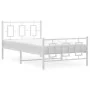 Bettgestell aus weißem Metall mit Kopf- und Fußteil 100x190 cm von , Betten und Lattenroste - Ref: Foro24-374302, Preis: 85,8...