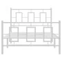 Estructura cama metal cabecero y estribo blanca 100x190 cm de , Camas y somieres - Ref: Foro24-374302, Precio: 85,84 €, Descu...