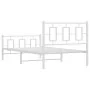 Estructura cama metal cabecero y estribo blanca 100x190 cm de , Camas y somieres - Ref: Foro24-374302, Precio: 85,84 €, Descu...