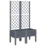 Planter with gray PP trellis 80x40x142 cm by , Pots and planters - Ref: Foro24-367921, Price: 69,67 €, Discount: %