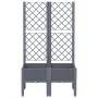 Planter with gray PP trellis 80x40x142 cm by , Pots and planters - Ref: Foro24-367921, Price: 69,67 €, Discount: %