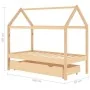 Estructura de cama infantil con cajón madera de pino 80x160 cm de vidaXL, Cunas y camas para niños - Ref: Foro24-322137, Prec...