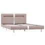 Bed frame with LED cappuccino synthetic leather 120x200 cm by vidaXL, Beds and slatted bases - Ref: Foro24-280862, Price: 182...