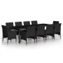 Garden dining set 11 pieces black synthetic rattan by vidaXL, Garden sets - Ref: Foro24-3058572, Price: 864,47 €, Discount: %