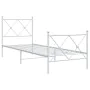 Estructura cama metal con cabecero y pie cama blanca 75x190 cm de vidaXL, Camas y somieres - Ref: Foro24-376559, Precio: 64,7...