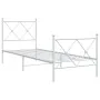 Metallbettgestell mit Kopf- und Fußteil weiß 75x190 cm von vidaXL, Betten und Lattenroste - Ref: Foro24-376559, Preis: 64,72 ...