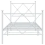 Estructura cama metal con cabecero y pie cama blanca 75x190 cm de vidaXL, Camas y somieres - Ref: Foro24-376559, Precio: 64,7...