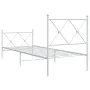 Estructura cama metal con cabecero y pie cama blanca 75x190 cm de vidaXL, Camas y somieres - Ref: Foro24-376559, Precio: 64,7...