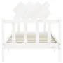 White solid wood bed frame with headboard by vidaXL, Beds and slatted bases - Ref: Foro24-3193432, Price: 97,43 €, Discount: %