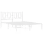 Estructura de cama de metal con cabecero blanca 140x190 cm de vidaXL, Camas y somieres - Ref: Foro24-374290, Precio: 102,41 €...