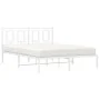 Estructura de cama de metal con cabecero blanca 140x190 cm de vidaXL, Camas y somieres - Ref: Foro24-374290, Precio: 102,41 €...