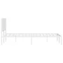 Estructura de cama de metal con cabecero blanca 140x190 cm de vidaXL, Camas y somieres - Ref: Foro24-374290, Precio: 102,41 €...