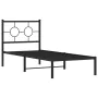 Bed frame with black metal headboard 80x200 cm by vidaXL, Beds and slatted bases - Ref: Foro24-376217, Price: 69,39 €, Discou...