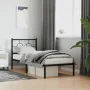 Bed frame with black metal headboard 80x200 cm by vidaXL, Beds and slatted bases - Ref: Foro24-376217, Price: 69,39 €, Discou...