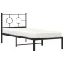 Estructura de cama con cabecero metal negro 80x200 cm de vidaXL, Camas y somieres - Ref: Foro24-376217, Precio: 69,35 €, Desc...
