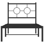 Bed frame with black metal headboard 80x200 cm by vidaXL, Beds and slatted bases - Ref: Foro24-376217, Price: 69,39 €, Discou...