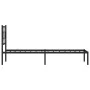 Bed frame with black metal headboard 80x200 cm by vidaXL, Beds and slatted bases - Ref: Foro24-376217, Price: 69,39 €, Discou...