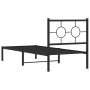 Bed frame with black metal headboard 80x200 cm by vidaXL, Beds and slatted bases - Ref: Foro24-376217, Price: 69,39 €, Discou...