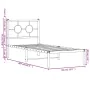 Bed frame with black metal headboard 80x200 cm by vidaXL, Beds and slatted bases - Ref: Foro24-376217, Price: 69,39 €, Discou...
