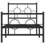 Bed frame with headboard and black metal footboard 75x190 cm by vidaXL, Beds and slatted bases - Ref: Foro24-376234, Price: 6...