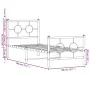 Bed frame with headboard and black metal footboard 75x190 cm by vidaXL, Beds and slatted bases - Ref: Foro24-376234, Price: 6...