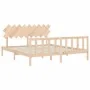 Doppelbettgestell mit Kopfteil aus Massivholz von vidaXL, Betten und Lattenroste - Ref: Foro24-3193481, Preis: 149,21 €, Raba...