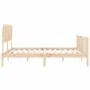 Doppelbettgestell mit Kopfteil aus Massivholz von vidaXL, Betten und Lattenroste - Ref: Foro24-3193481, Preis: 149,21 €, Raba...