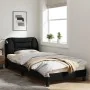 Bed frame with black fabric headboard 90x190 cm by vidaXL, Beds and slatted bases - Ref: Foro24-3207739, Price: 162,93 €, Dis...