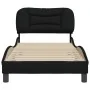 Bed frame with black fabric headboard 90x190 cm by vidaXL, Beds and slatted bases - Ref: Foro24-3207739, Price: 162,93 €, Dis...