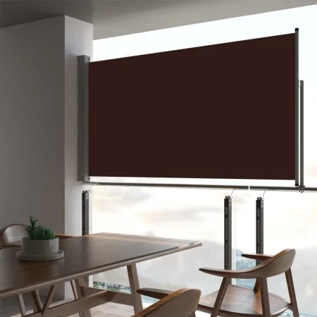 Toldo lateral retráctil de jardín marrón 160x300 cm de vidaXL, Sombrillas - Ref: Foro24-48349, Precio: 73,96 €, Descuento: %