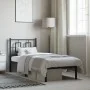 Bed frame with black metal headboard 75x190 cm by vidaXL, Beds and slatted bases - Ref: Foro24-374231, Price: 64,58 €, Discou...