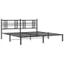 Bed frame with black metal headboard 200x200 cm by vidaXL, Beds and slatted bases - Ref: Foro24-376331, Price: 124,05 €, Disc...