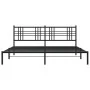 Bed frame with black metal headboard 200x200 cm by vidaXL, Beds and slatted bases - Ref: Foro24-376331, Price: 124,05 €, Disc...