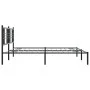 Bed frame with black metal headboard 200x200 cm by vidaXL, Beds and slatted bases - Ref: Foro24-376331, Price: 124,05 €, Disc...