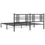 Bed frame with black metal headboard 200x200 cm by vidaXL, Beds and slatted bases - Ref: Foro24-376331, Price: 124,05 €, Disc...