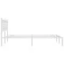 Estructura de cama de metal con cabecero blanca 140x190 cm de vidaXL, Camas y somieres - Ref: Foro24-376373, Precio: 107,51 €...