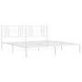 Metal bed frame with white headboard 183x213 cm by vidaXL, Beds and slatted bases - Ref: Foro24-376378, Price: 102,29 €, Disc...