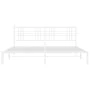 Estructura de cama de metal con cabecero blanco 183x213 cm de vidaXL, Camas y somieres - Ref: Foro24-376378, Precio: 102,29 €...
