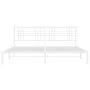 Metal bed frame with white headboard 183x213 cm by vidaXL, Beds and slatted bases - Ref: Foro24-376378, Price: 102,29 €, Disc...