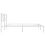 Metal bed frame with white headboard 183x213 cm by vidaXL, Beds and slatted bases - Ref: Foro24-376378, Price: 102,29 €, Disc...