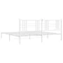 Estructura de cama de metal con cabecero blanco 183x213 cm de vidaXL, Camas y somieres - Ref: Foro24-376378, Precio: 102,29 €...