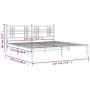 Estructura de cama de metal con cabecero blanco 183x213 cm de vidaXL, Camas y somieres - Ref: Foro24-376378, Precio: 102,29 €...