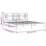 Metal bed frame with white headboard 183x213 cm by vidaXL, Beds and slatted bases - Ref: Foro24-376378, Price: 102,29 €, Disc...