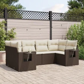 Set sofás de jardín 6 piezas y cojines ratán sintético marrón von vidaXL, Gartensets - Ref: Foro24-3220582, Preis: 430,42 €, ...