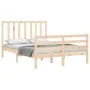 Estructura de cama de matrimonio con cabecero madera maciza de vidaXL, Camas y somieres - Ref: Foro24-3193761, Precio: 118,19...