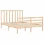 Estructura de cama de matrimonio con cabecero madera maciza de vidaXL, Camas y somieres - Ref: Foro24-3193761, Precio: 118,19...