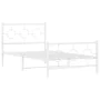 Estructura cama metal con cabecero y pie cama blanca 100x200 cm de vidaXL, Camas y somieres - Ref: Foro24-376288, Precio: 77,...