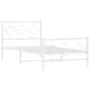 Metallbettgestell mit Kopf- und Fußteil weiß 100x200 cm von vidaXL, Betten und Lattenroste - Ref: Foro24-376288, Preis: 77,33...